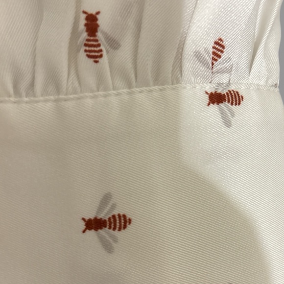 Ann Taylor Ivory Blouse with Deep Orange Bee Print Pattern - Picture 7 of 7